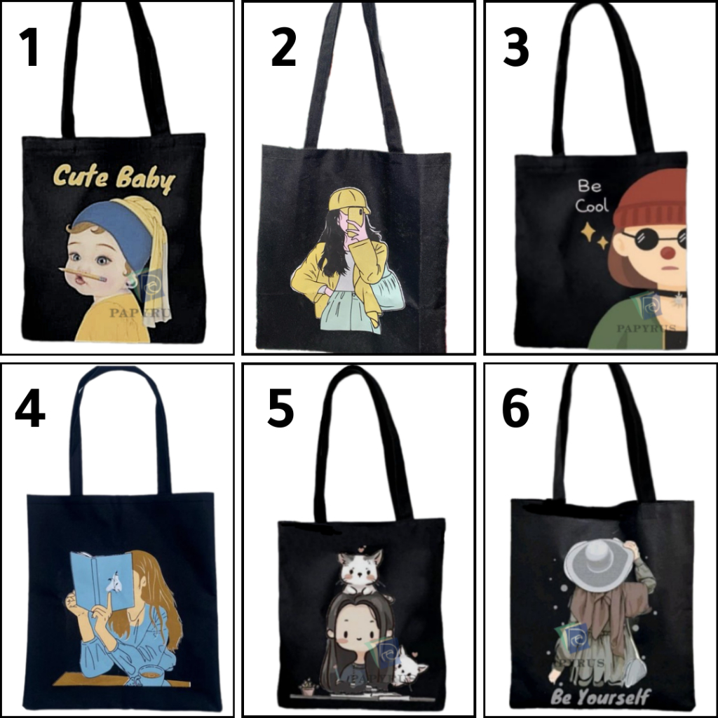 TOTE BAG / TAS KANVAS CANVAS KAIN / TAS KULIAH UNIVERSITY UNIVERSITAS / TAS LAPTOP / TOTEBAG KOREAN 