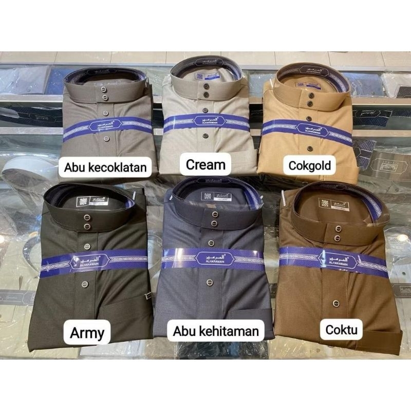 BISA COD JUBAH GAMIS AL HARAMAIN WOLL POLOS KANCING BULAT IMPORT