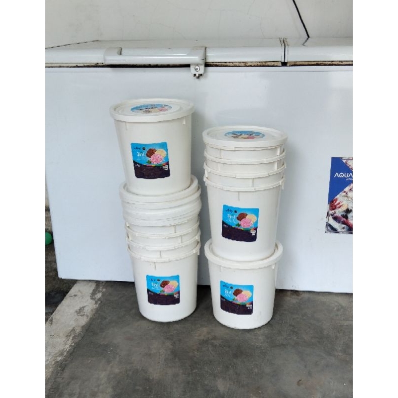 Ember Bekas Eskrim 8L , Ember bekas wadah serbaguna Ember dan tutup | Beli 10 Bonus 1