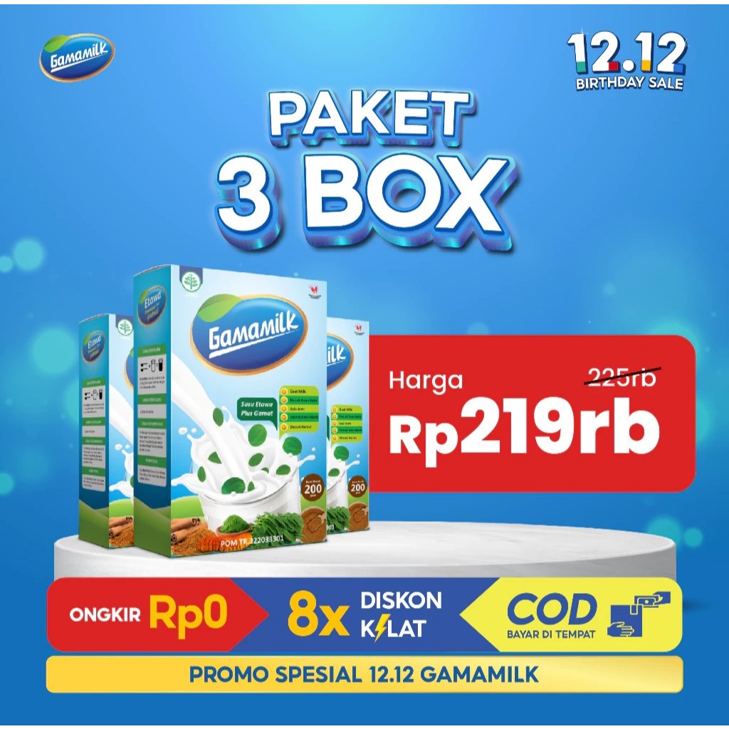 

DISKON TERBATAS!!! GAMAMILK - 3 Box Susu Etawa Ekstrak Gamat dan Ekstrak Daun Kelor