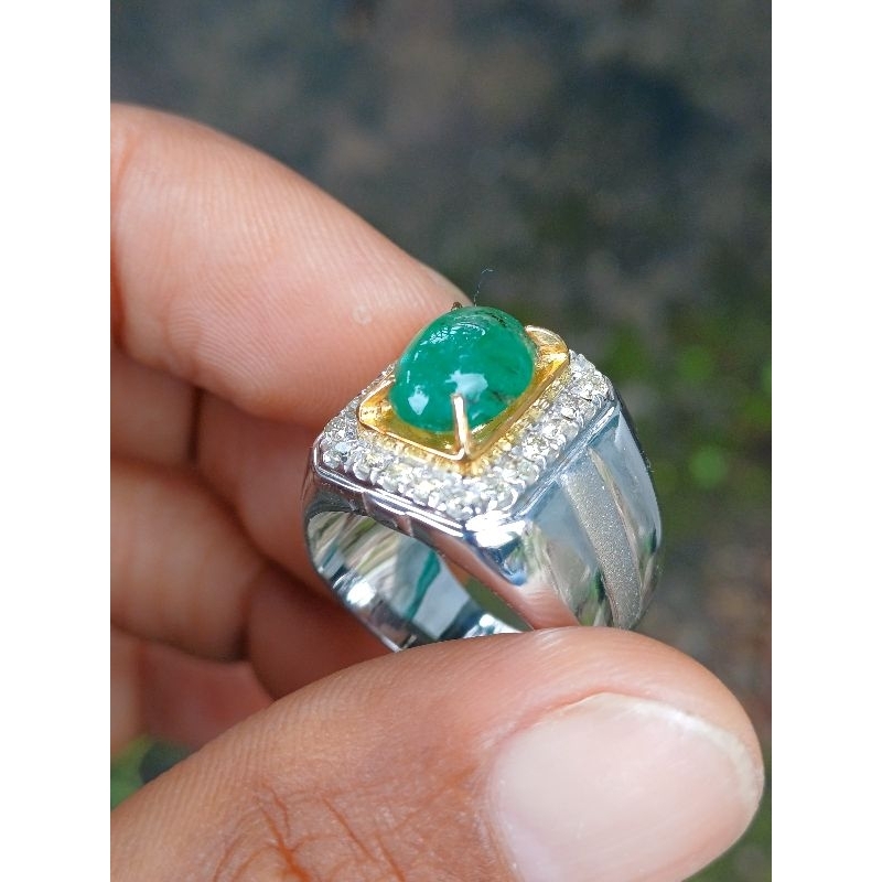 cincin zambrud pria,, cincin zambrud