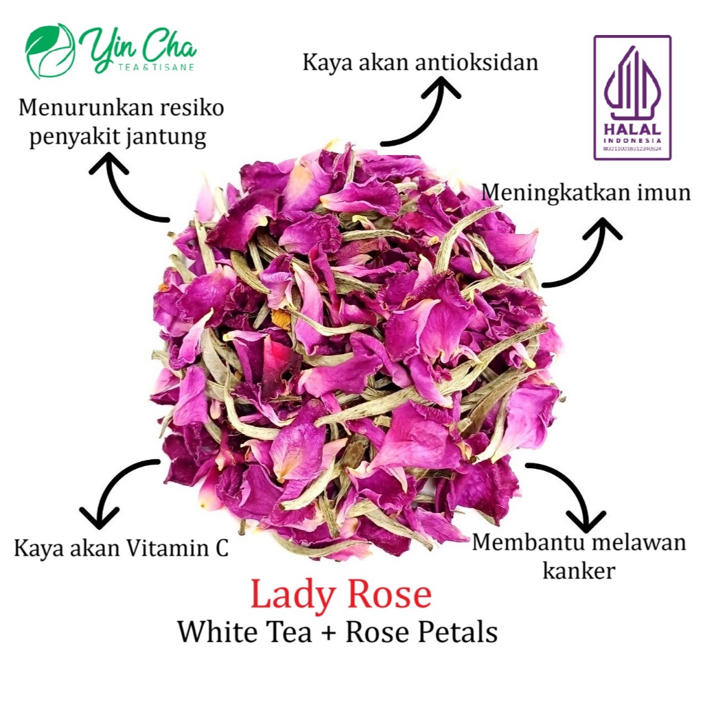 

LADY ROSE-White Tea+Rose Petals Tea & Tisane Blend 10 Gram