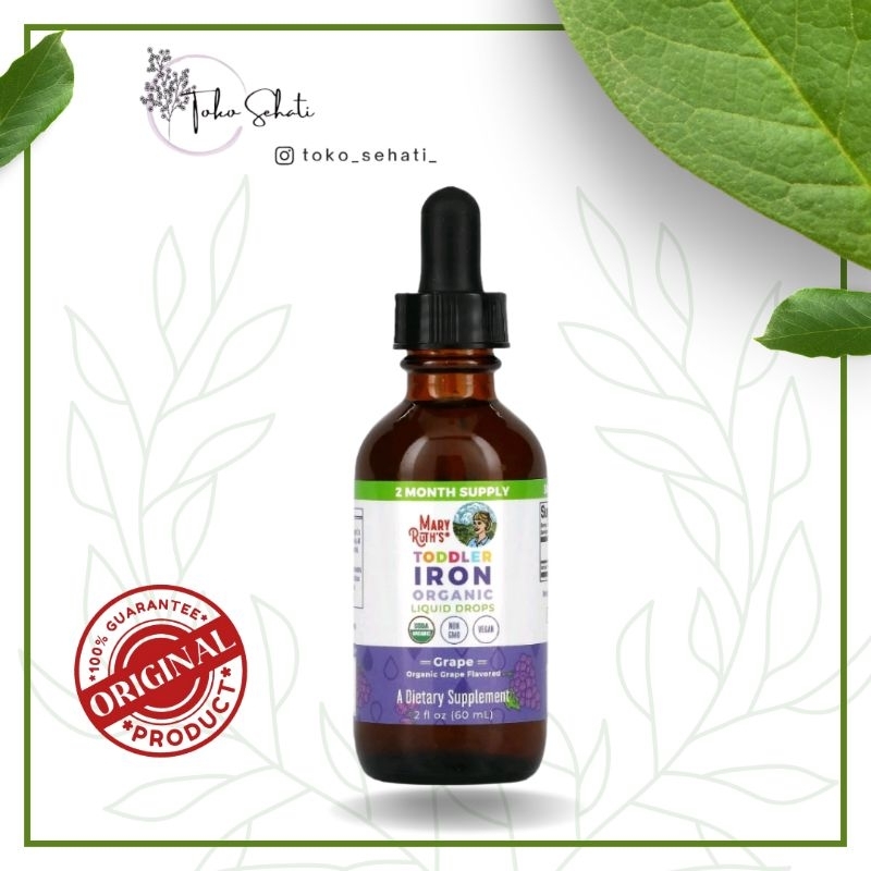 MaryRuth's Toddler Iron Organic Liquid Drops, 1-3 Year, Grape, 3.5 mg, 2 fl oz (60ml)