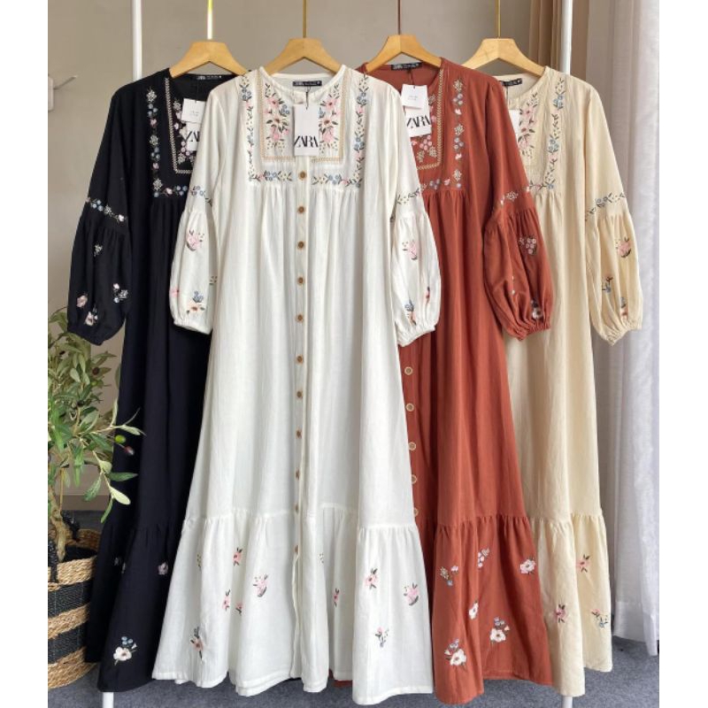 TYARA DRESS KATUN LINEN EMBORDIRE PREMIUM Z@R@ / GAMIS BUSUI /GAMISLEBARAN