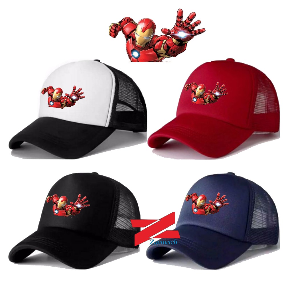 topi iron man fly karakter topi trucker anak dewasa ironman karakter topi jaring iron man