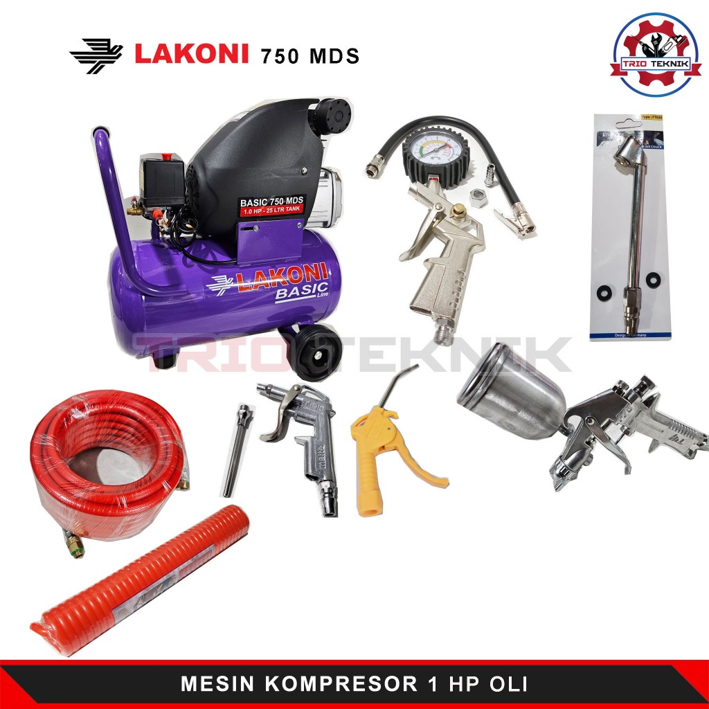 Kompresor Angin Listrik Lakoni Basic 750 MDS OLI 1 HP