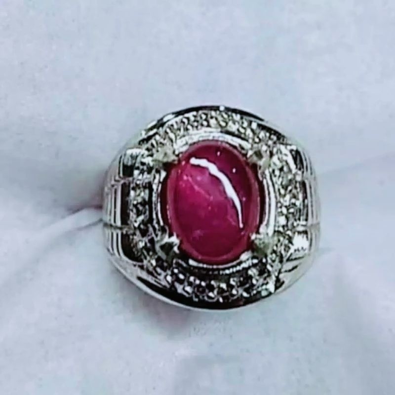 Cincin permata Ruby Mozambique natural