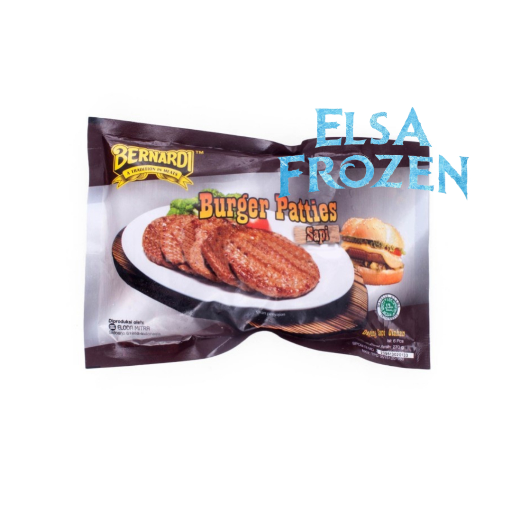 

BERNARDI BURGER PATTIES 270GR ISI 6 ISI BURGER DAGING SAPI BERNARDI