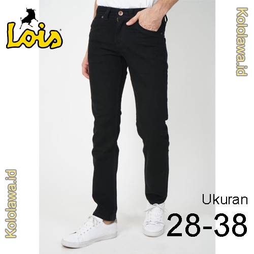 Lois Original Celana Jeans Panjang Pria Slim Fit Warna Hitam Terbaru SLS