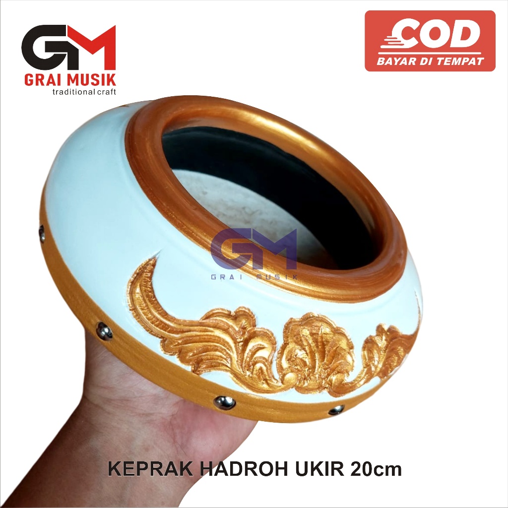 Keprak Tung Ukir Hadroh Kayu Mahoni ukuran 20 cm Cocok untuk hadroh dan keplak rebana qosidah