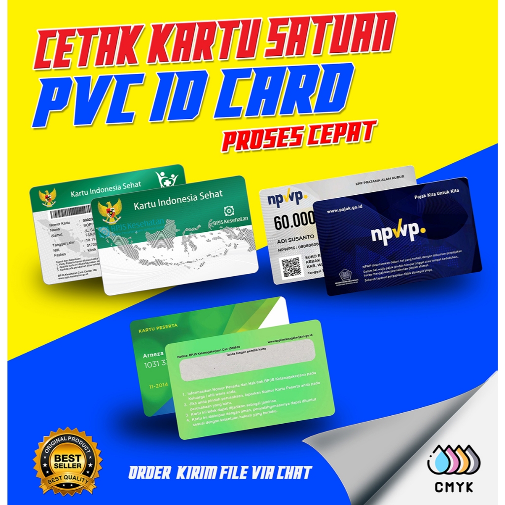

Cetak kartu ID Card Termurah bpjs kesehatan npwp identifikasi kartu pcs id card