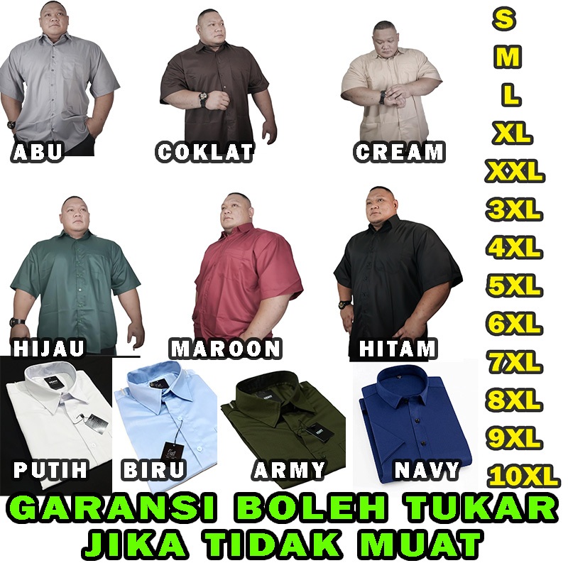 PREMIUM KEMEJA HEM BAJU POLOS ATASAN PRIA COWOK LAKI LAKI JUMBO BIG SIZE OVERSIZE REGULAR REGULER