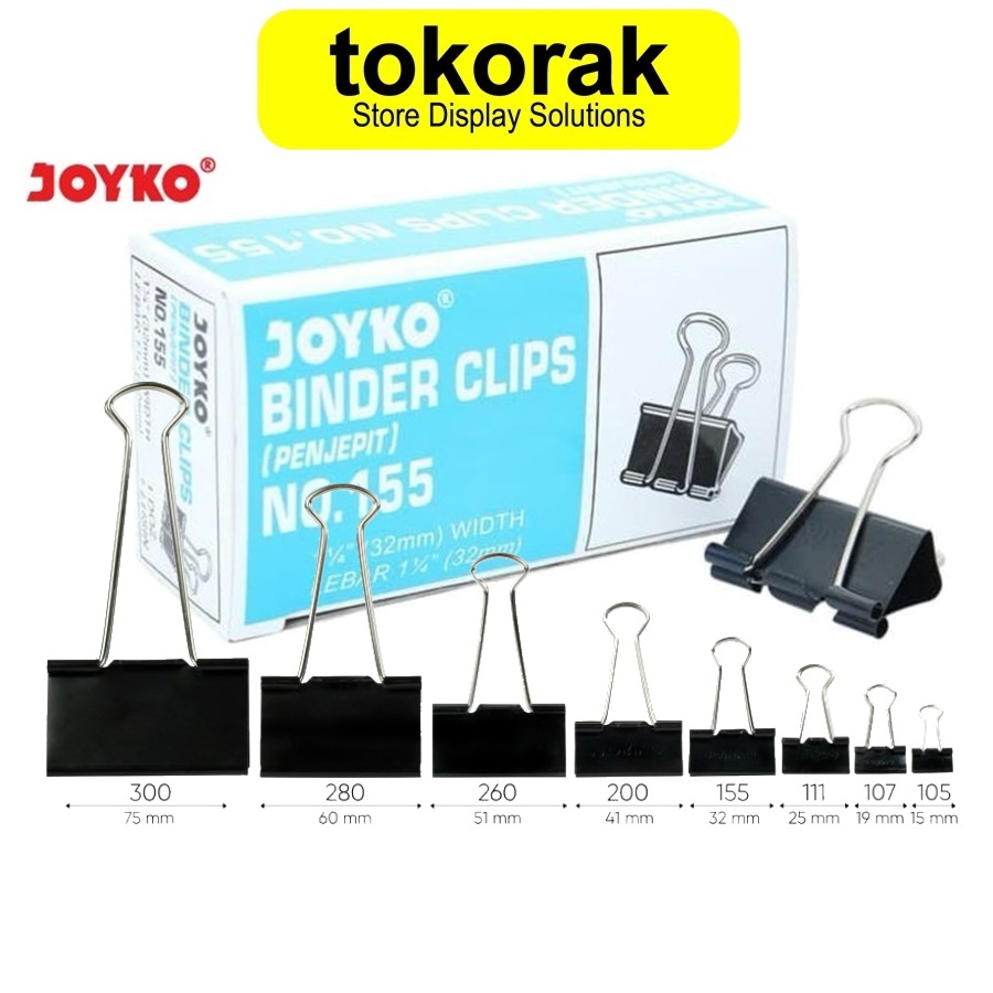 

BINDER CLIP JOYKO PENJEPIT KERTAS 105 107 111 155 200 260 280 KLIP KERTAS