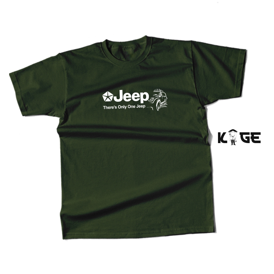 Kaos Baju Distro JEEP THERE'S ONLY ONE JEEP Kaos Offroad Pria 4x4 Unisek Cewek Cowok Tshirt KAOS KAG