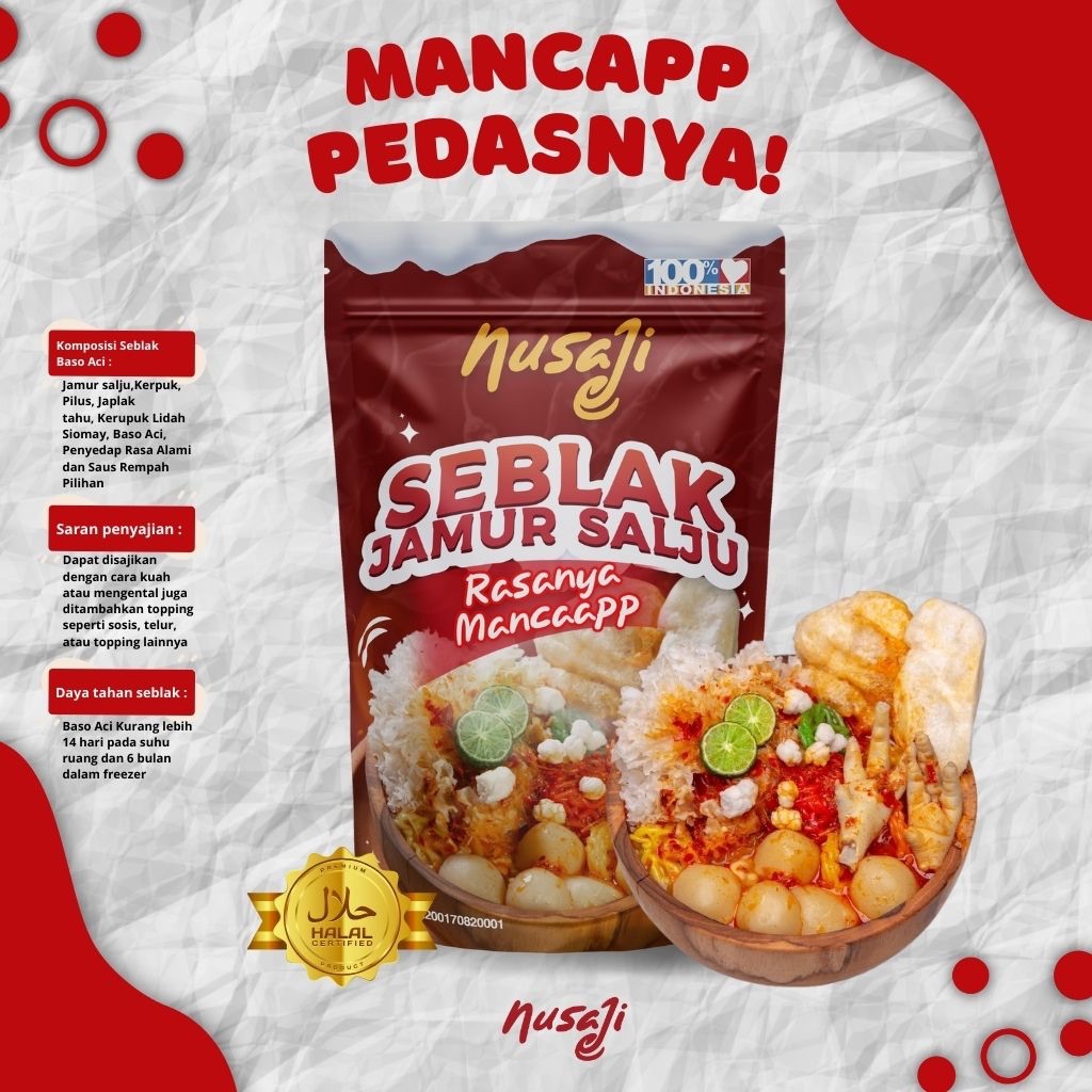 

Nusaji - Promo Grand Opening - Seblak Instant Jamur Salju