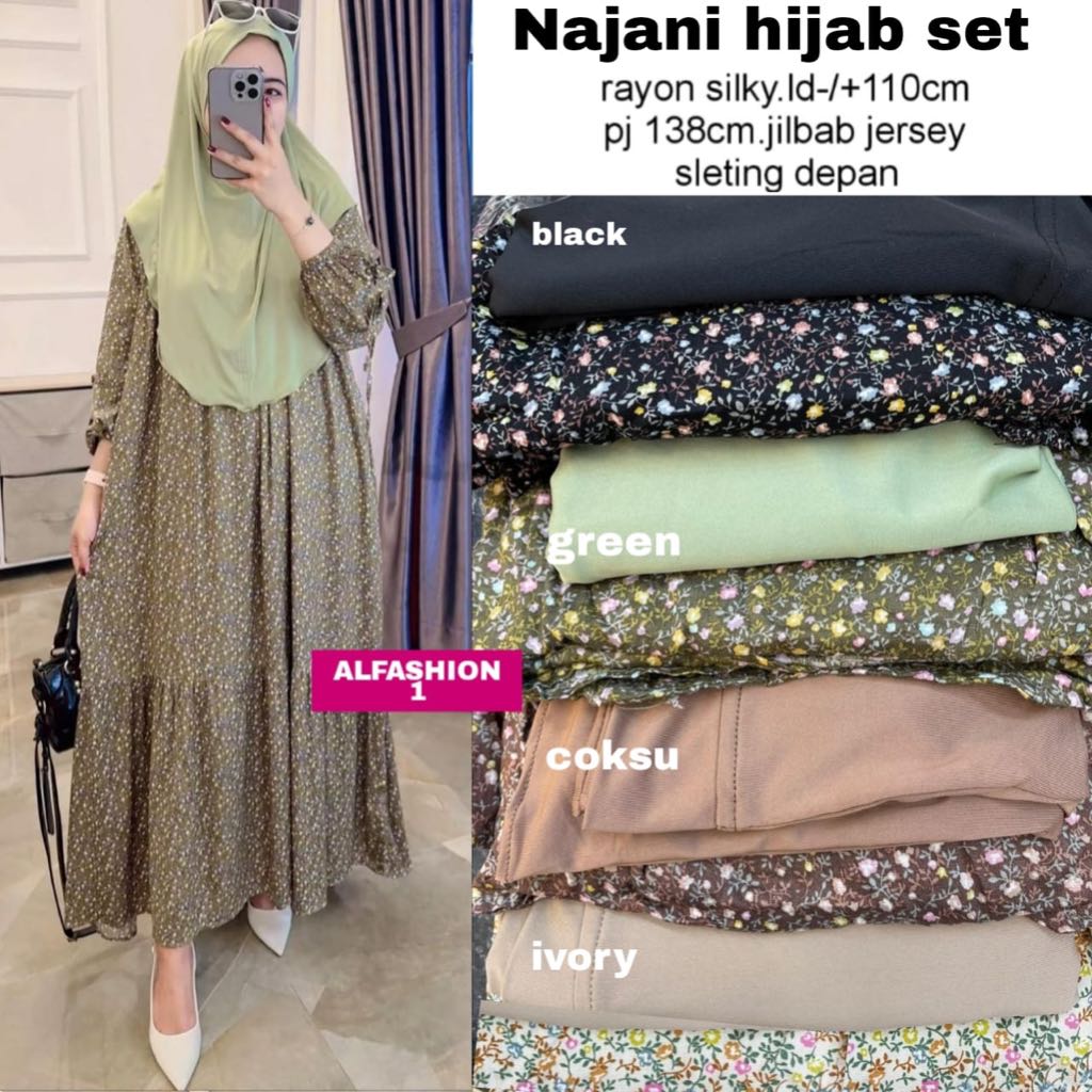 NAJANI YANISE OLLA YOURA SET • CINDI • LONA • EGI • PEONI • MECKA • HANARA DRESS MIDI POLOS BASIC • 