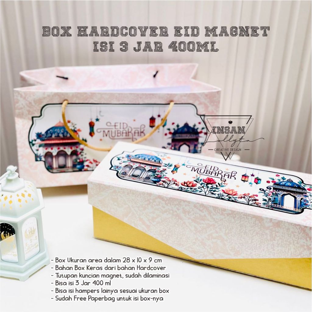 

Box Hard Cover magnet Eid idul fitri tema Almirah