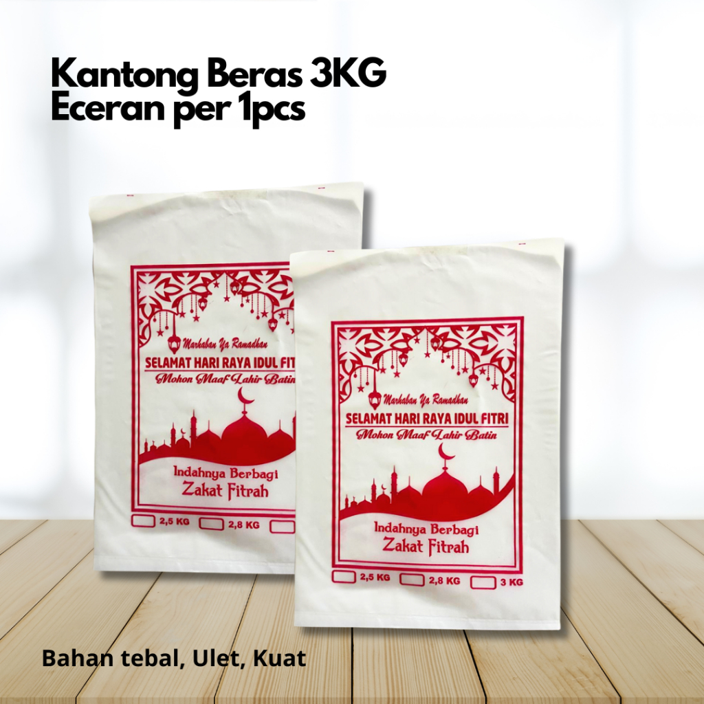 Per pcs Kantong Beras/Kresek Beras 3kg an/Kresek Beras Zakat Eceran Per 1pcs