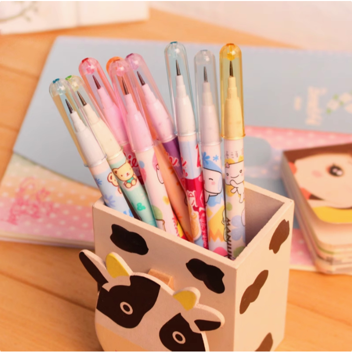 

Pensil tulis 2B Non-Sharpening Pencil Set Tiga Potong（Pensil+isi pensil+penghapus）Kartun Alat Tulis