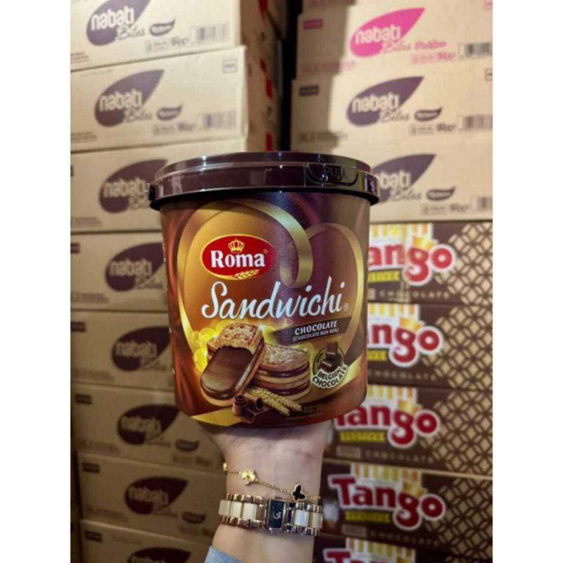 

Roma Sandwichi Chocolate Biskuit Coklat Timba 300gr