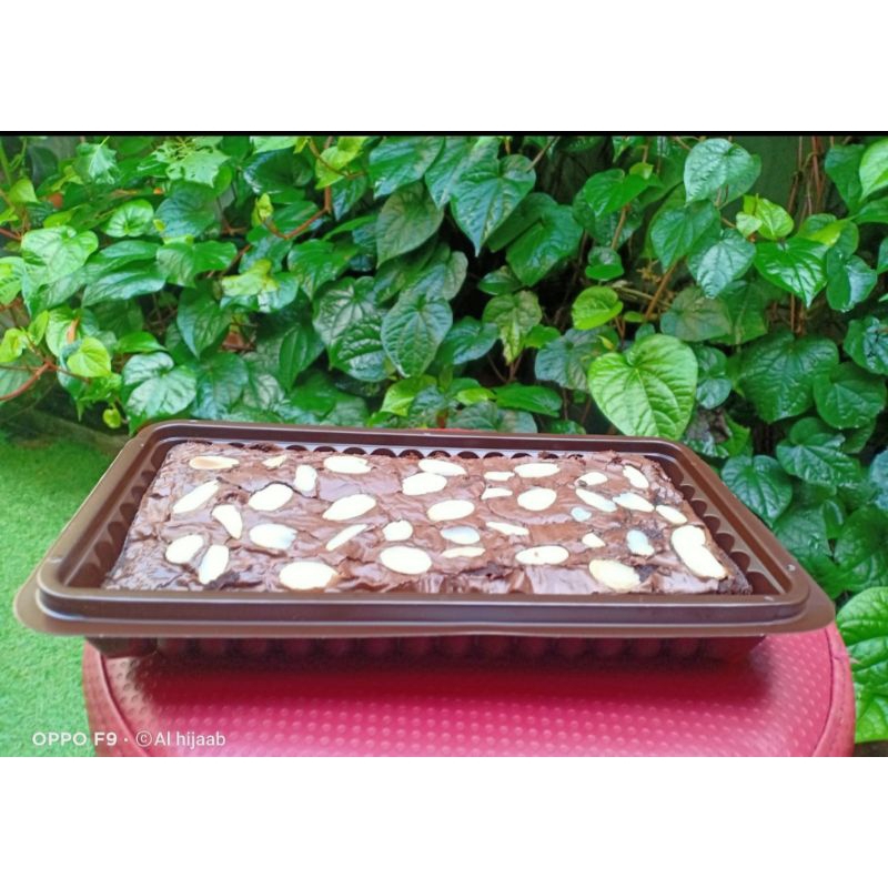 

Brownies Fudgy / Panggang Shiny Crust Almond Chocochips 22x10
