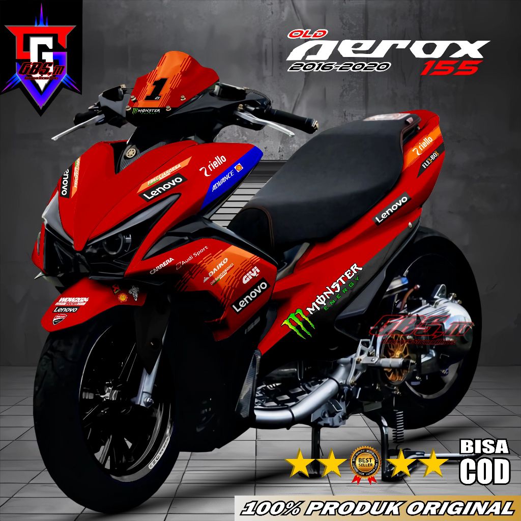 (COD) Terbaru Decal Stiker Aerox Old Full Body Stiker Aerox 155 Old Striping Aerox 155 Old Variasi R
