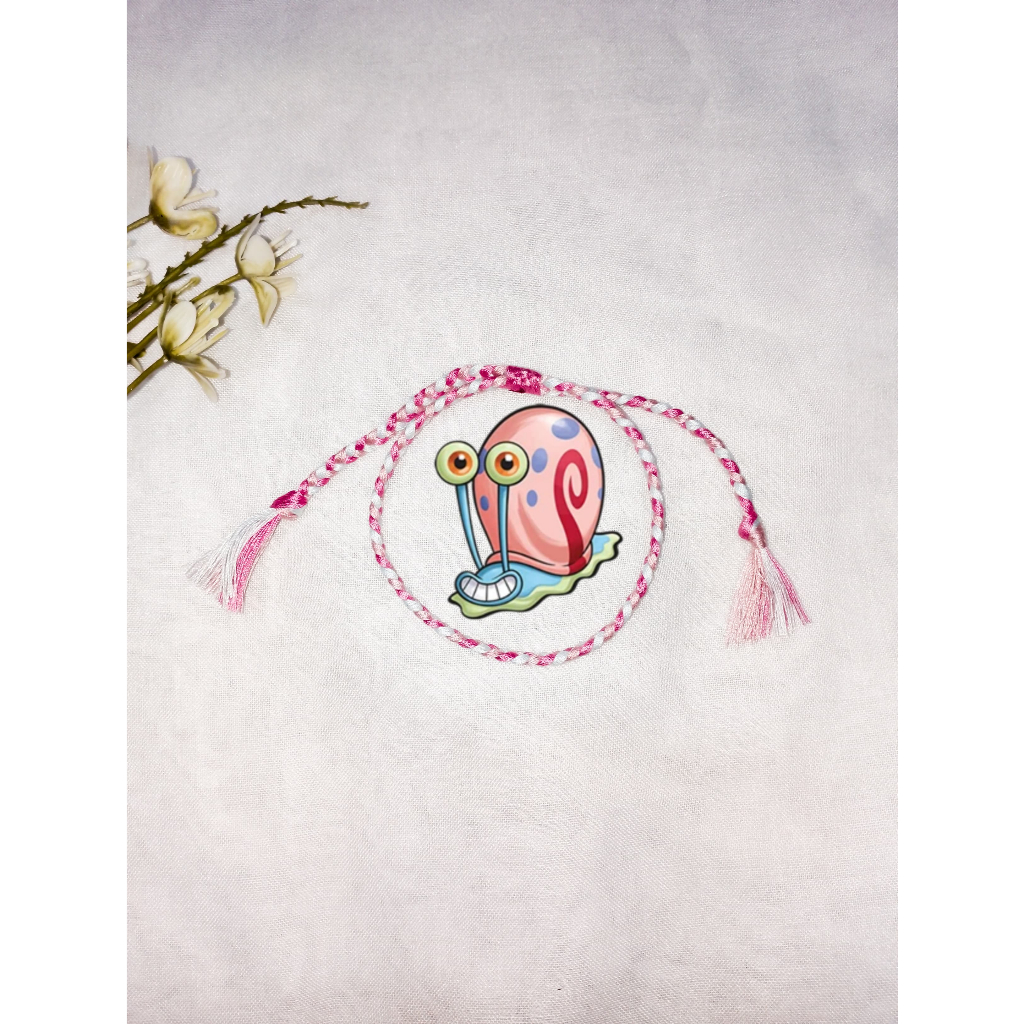 GELANG TALI KARAKTER GARY SIPUT SPONGEBOB // GELANG TALI KARAKTER // GELANG TALI KEPANG 3 WARNA BENA