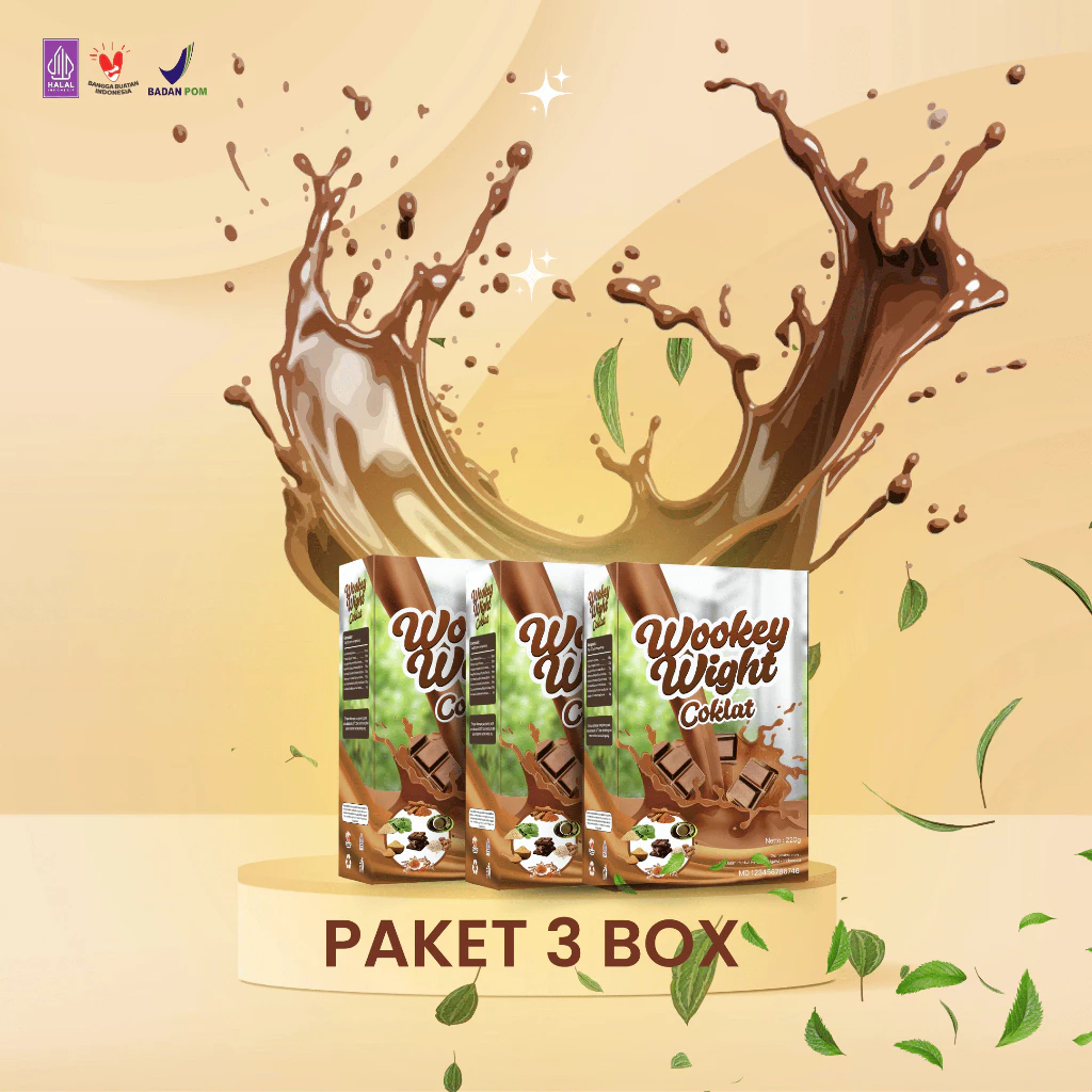 

ISI 3 BOX - Wookey Weight Susu Penambah Berat Badan Rasa Coklat Chocolate 3 Paket