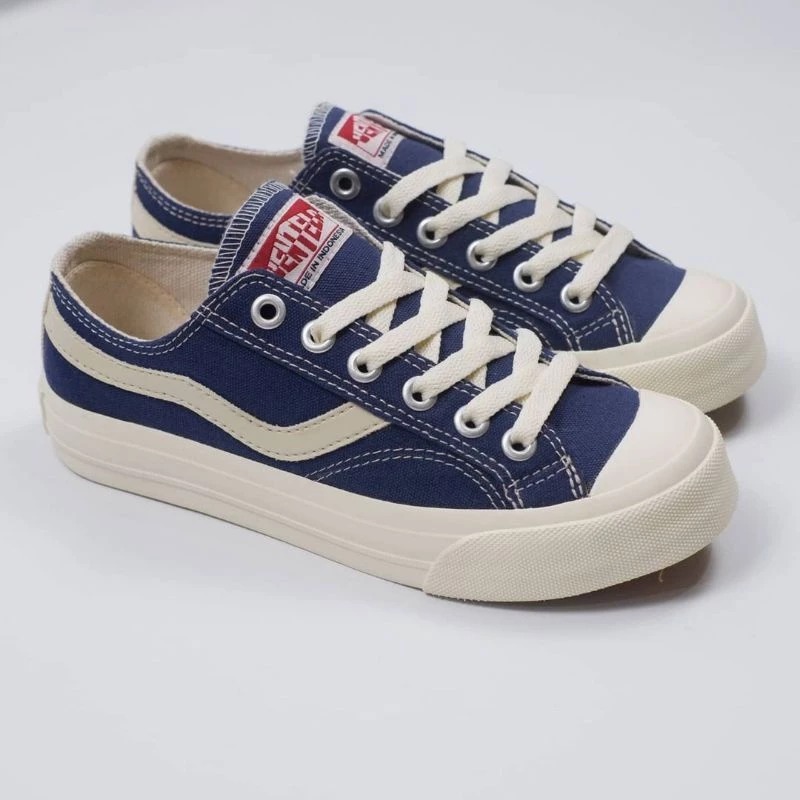 Sepatu Ventela Original Public Low Biru Navy Sneaker Pria Wanita