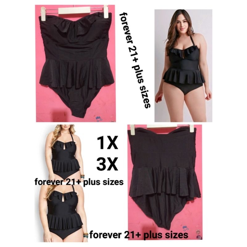 pakaian renang wanita/one piece monokini swimsuit forever 21+ plus size uk.1X & 3X
