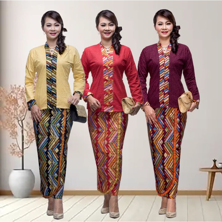 Setelan Wanita Kebaya Batik Kartini Katun Embos Prodo