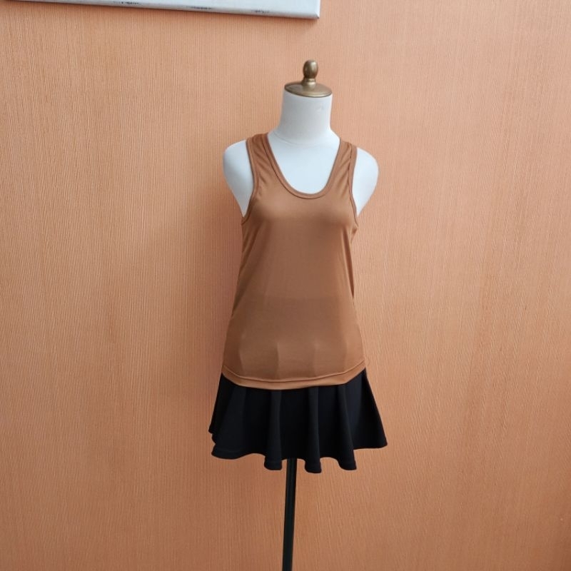 atasan kaos wanita orange bata coklat S cewek M kutung santai