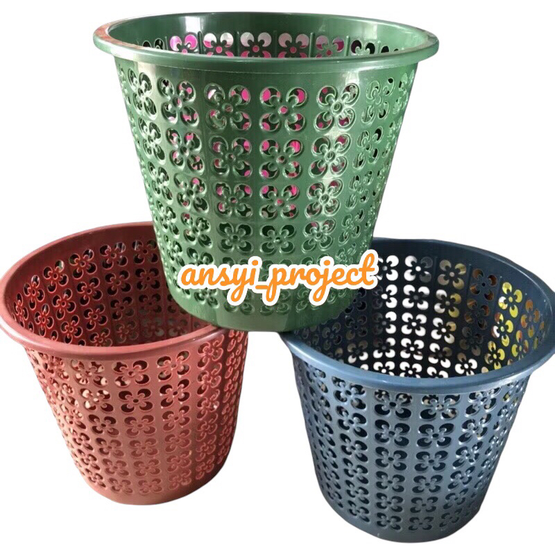 Keranjang sampah/ Bak sampah bulat plastik