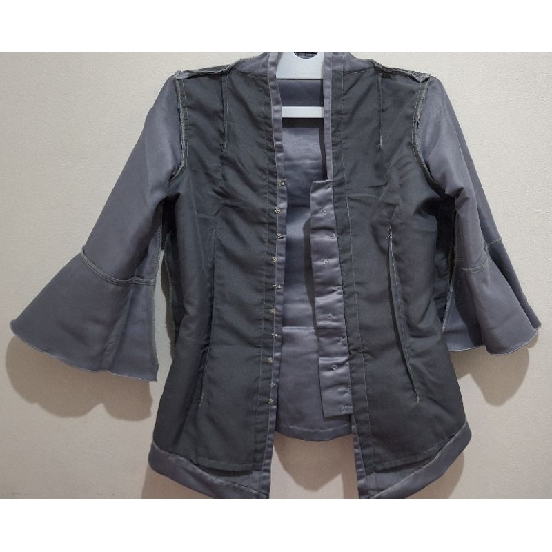 Kebaya Encim Polos Abu-abu