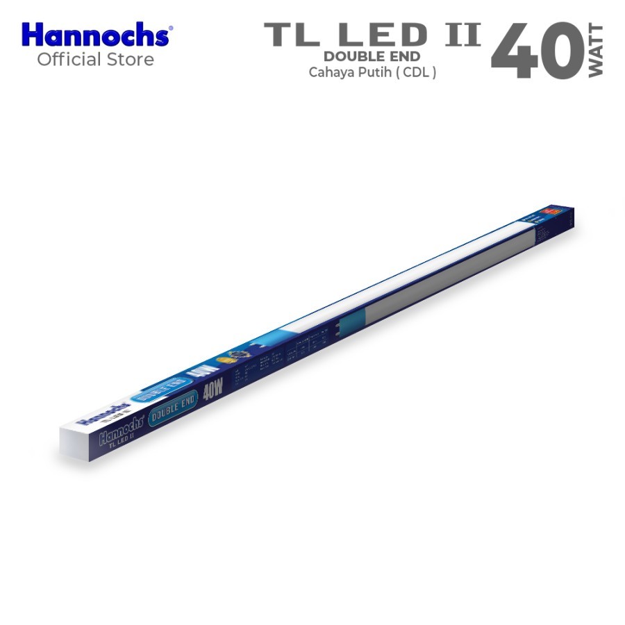 QH PAKET Hannochs Lampu TL LED II Double End 40 Watt Lampu Tube Light - Putih Dan Kuning / Lampu TL