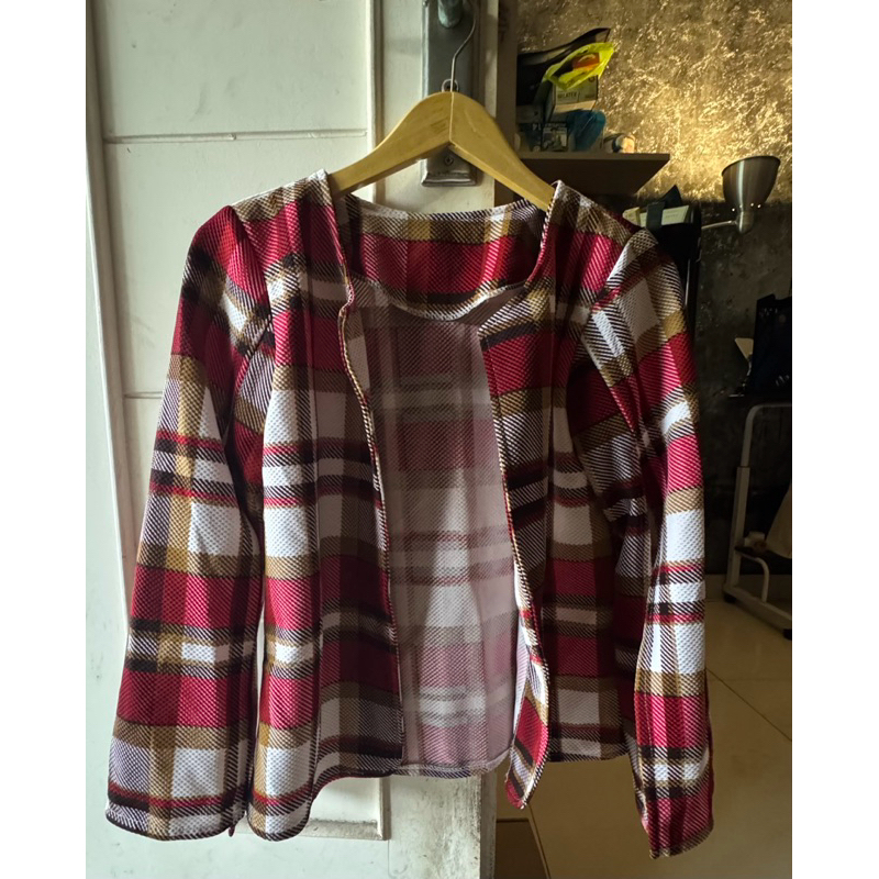 preloved - cape windowpane blazer