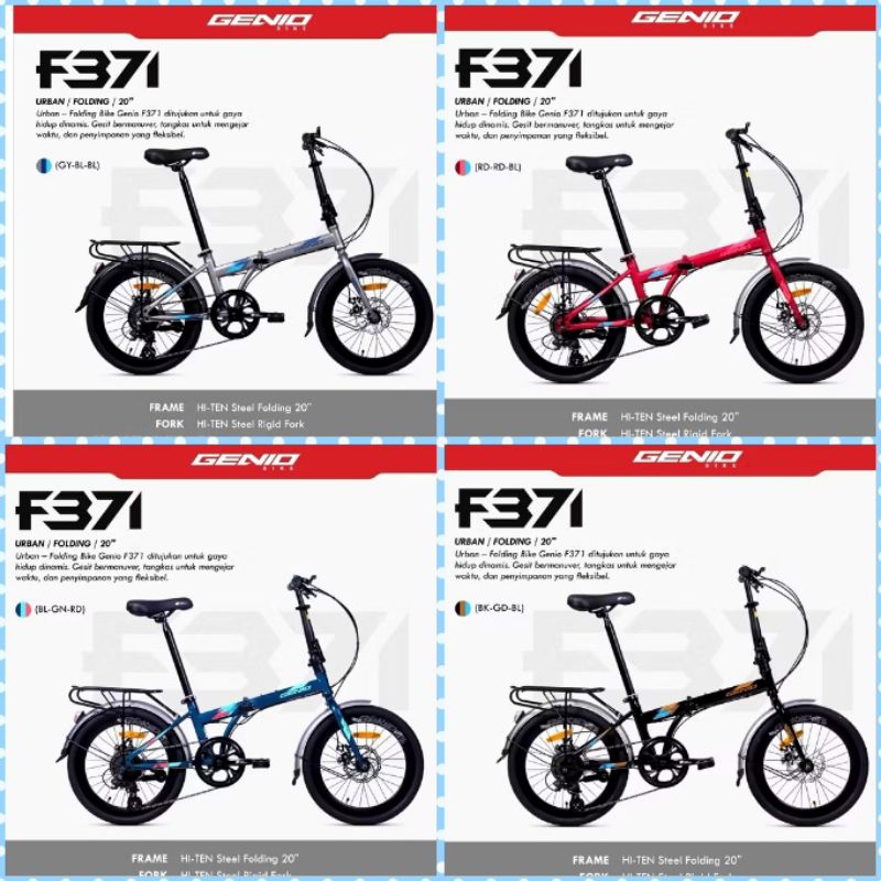[KSB] Folding Bike Sepeda Lipat Anak Remaja Dewasa GENIO By UNITED Size 16" inch LUNOX T3 dan 20" in