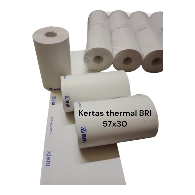 

kertas thermal 57x30 58x30 logo BRI paper roll thermal 57x30 58x30 kertas thermal edc Hanya logo atas
