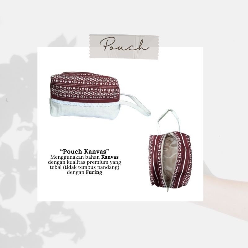 Pouch kanvas kosmetik make up & souvenir
