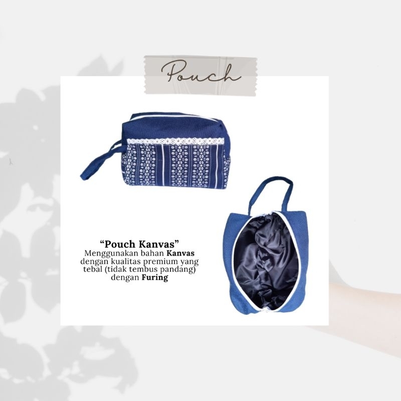 Pouch kanvas kosmetik make up & souvenir