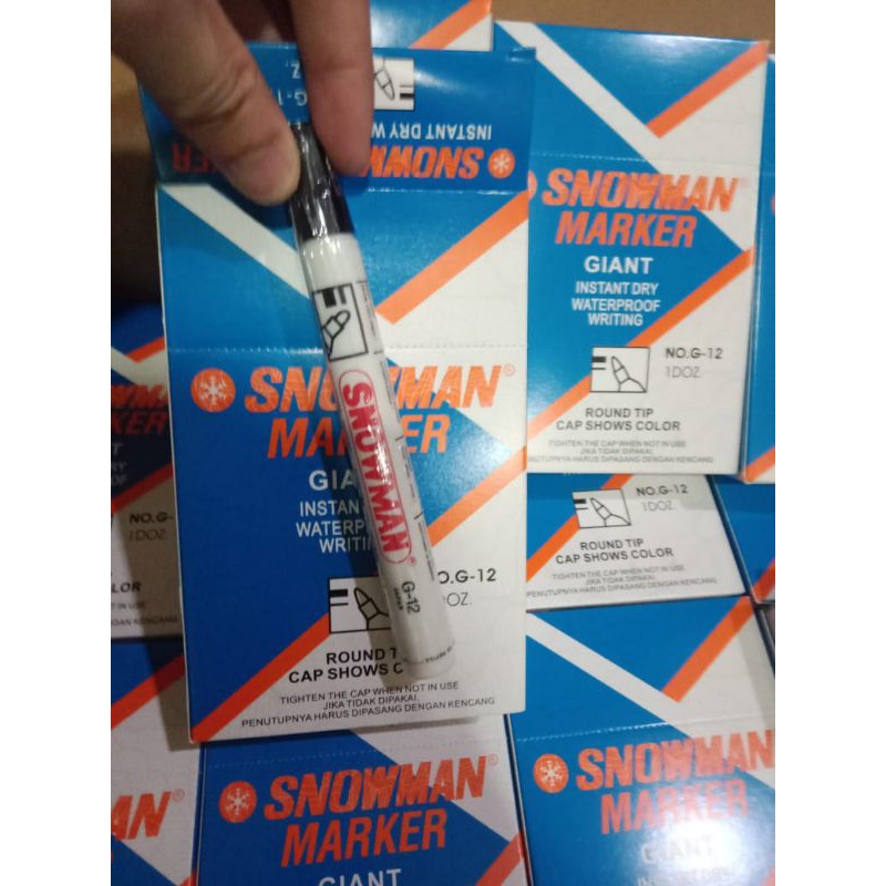 

spidol snowman permanen G12 warna hitam 1lusin 12pcs