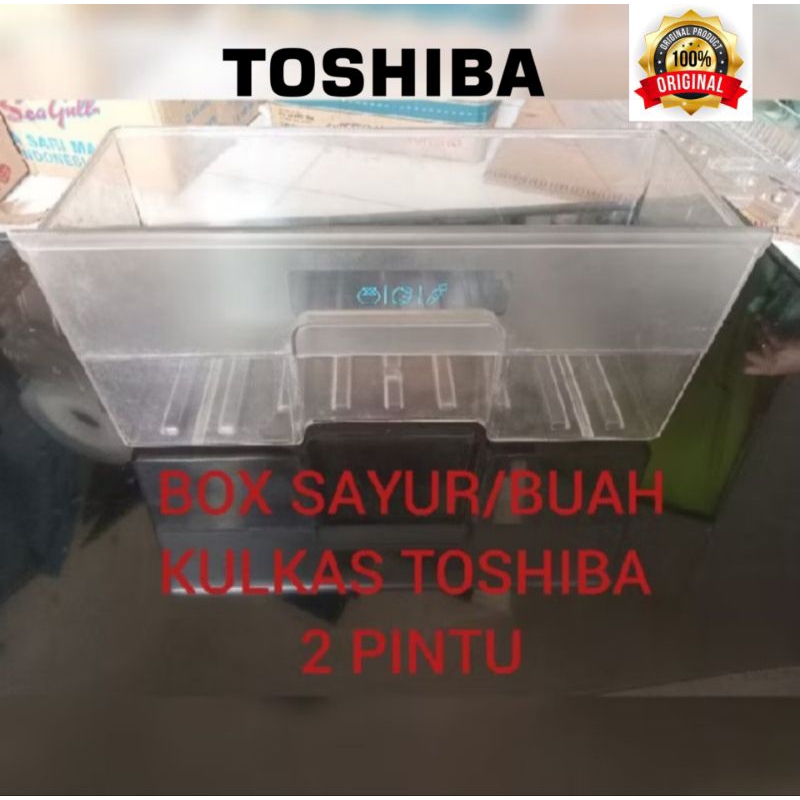 BOX KULKAS.BOX TEMPAT SAYUR/BUAH. KULKAS TOSHIBA GLACIO 2PINTU SECOND ORIGINAL