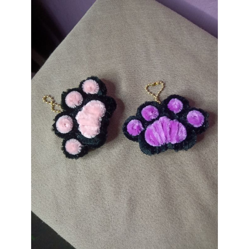keychain cat paw/gantungan kunci/lucu unik/kawatbulu