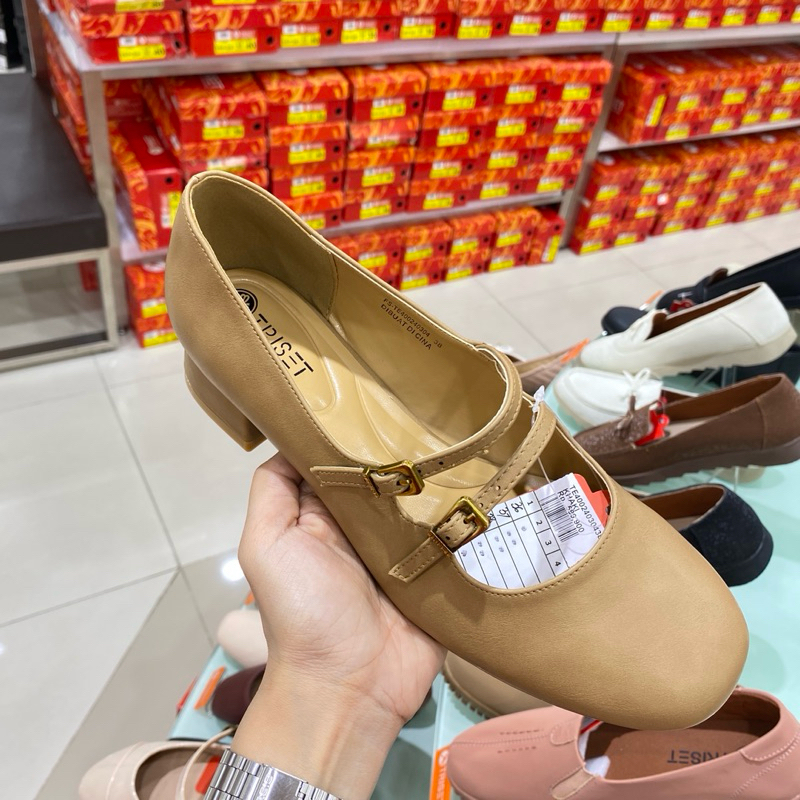 Triset sepatu pantofel selop hak tahu original