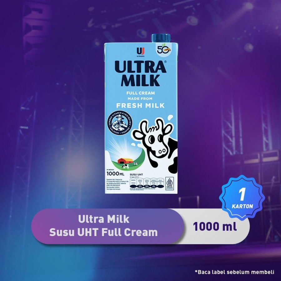 

Ultra Milk Susu UHT Full Cream 1000ml 1 karton (12 pcs) - 1 ctn (12 pcs