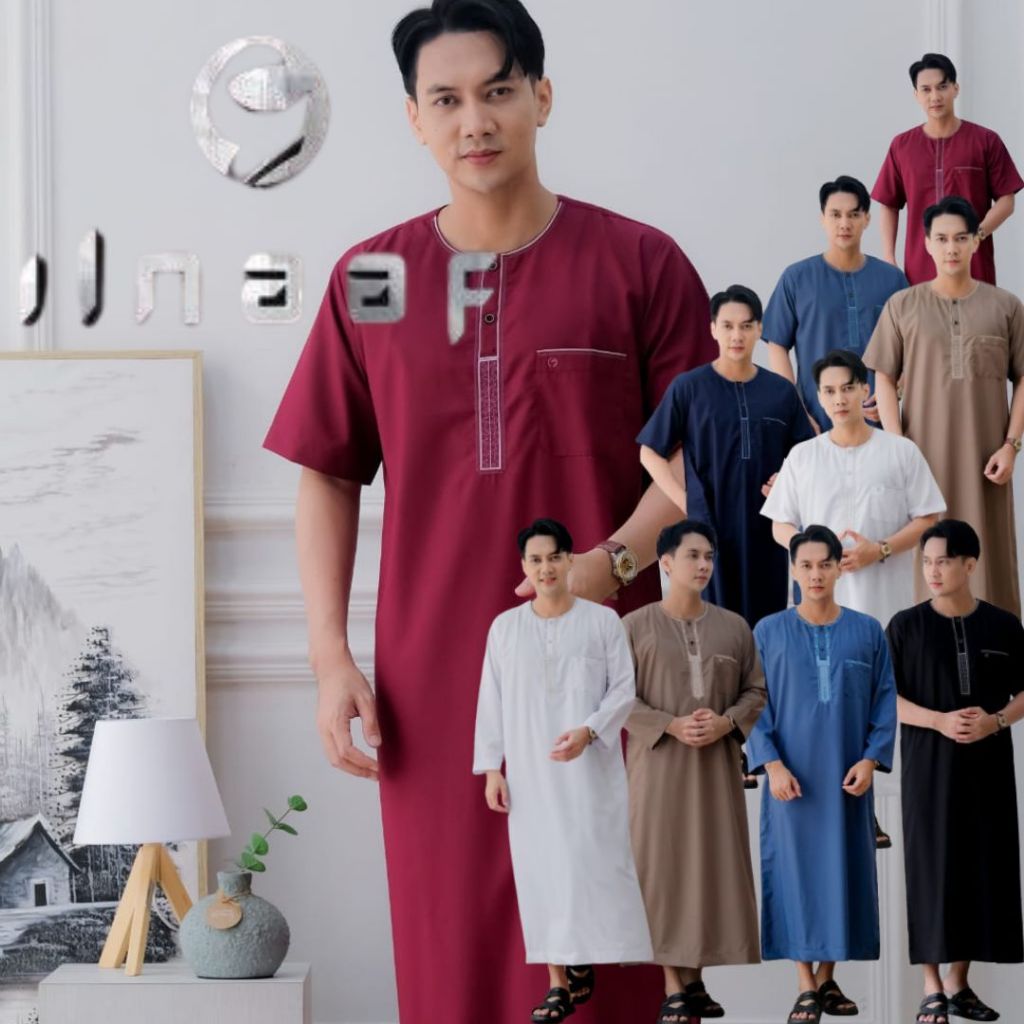 ILNAAF | Jubah Gamis Pria Lengan Pendek & Panjang Bahan Adem by ILNAAF