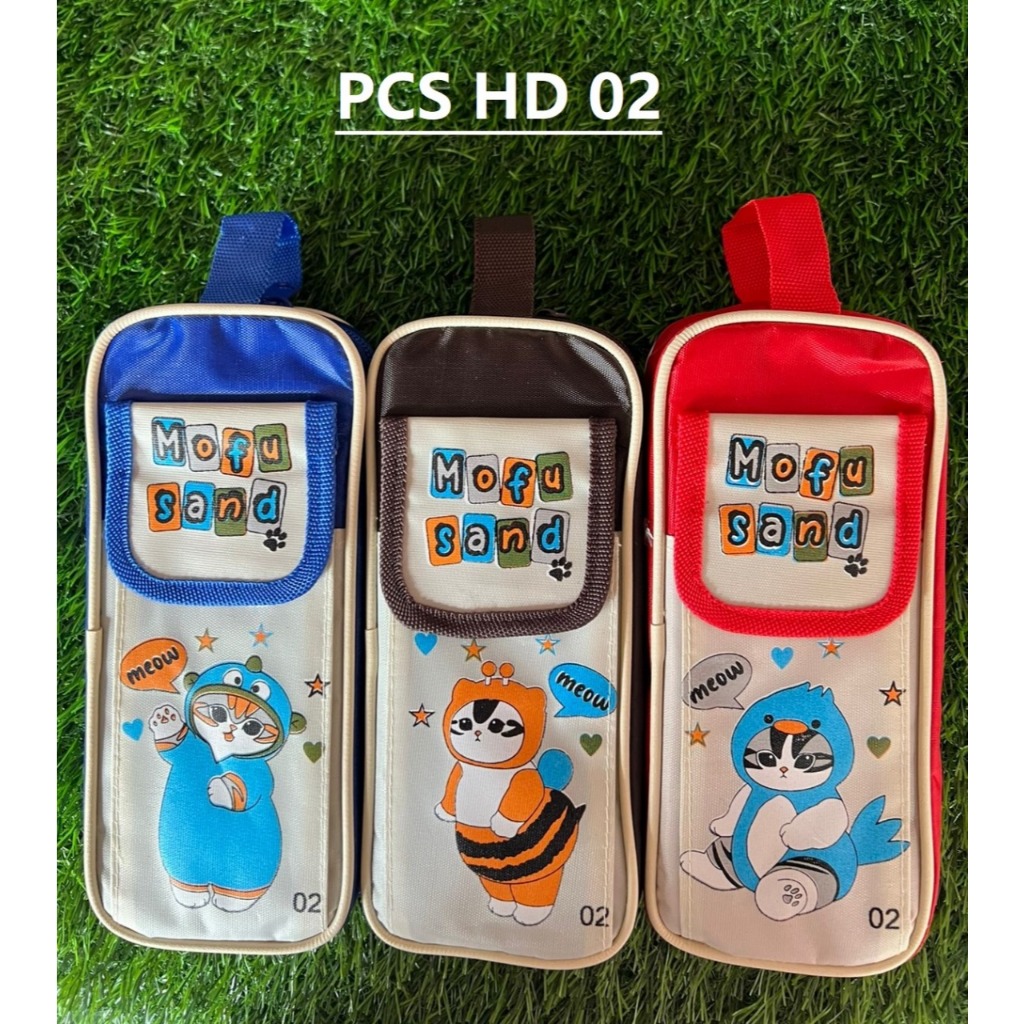 

Tempat Pensil Kain Sleting Kantong Depan Kucing Cat Kitten HD-02 Kotak Pensil Anak Lucu Unik