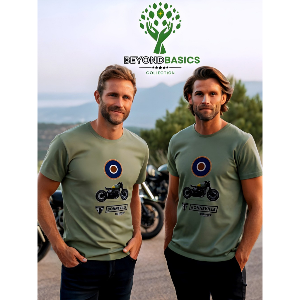 Kaos T-Shirt Premium Bikers Motor Triumph Bonneville – Kaos Retro Motor Bike Klasik, Kaos Eksklusif 