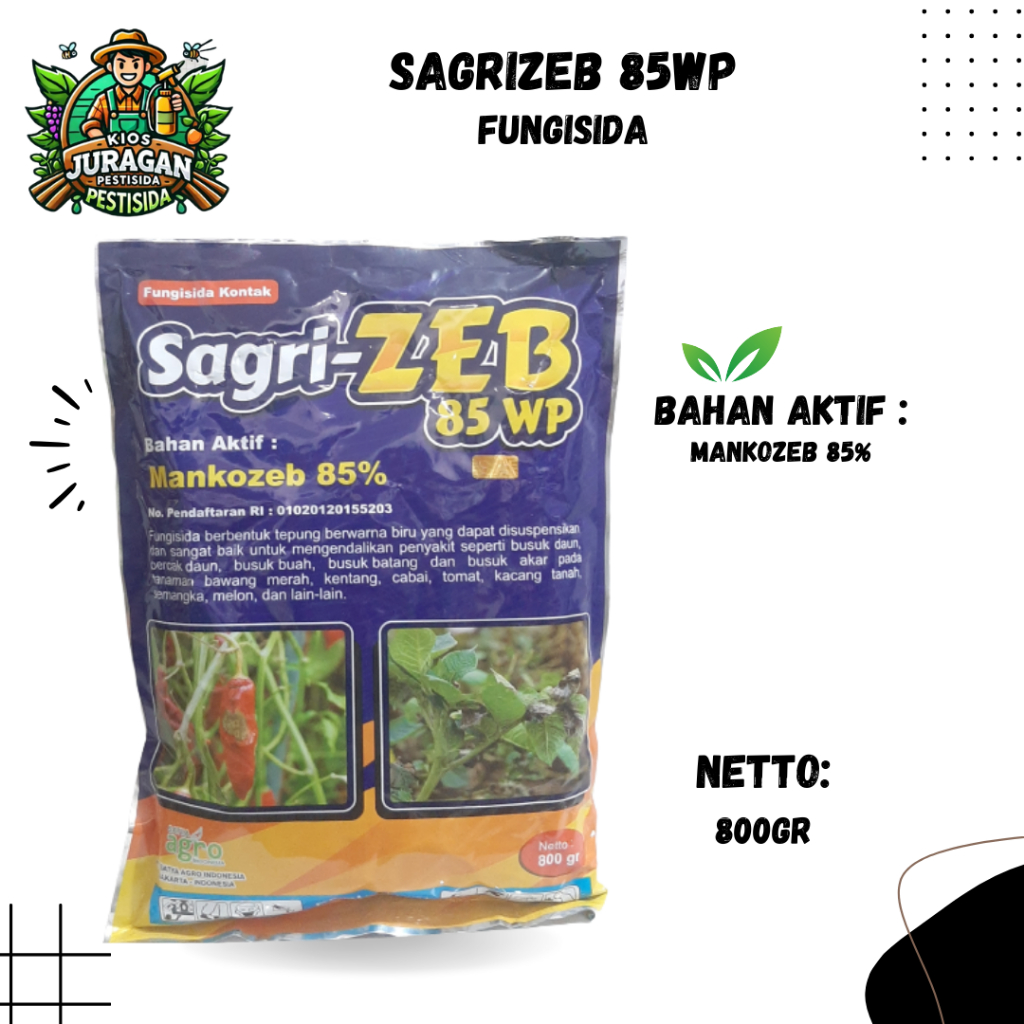 SAGRIZEB 85WP 800GR FUNGISIDA MANKOZEB BIRU