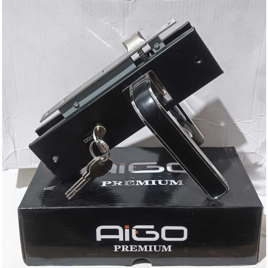 Aigo handle kunci pintu medium 20cm hitam doff gagang pintu tanggung anak kunci komputer handle kunc